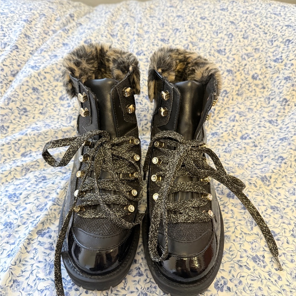 Juicy couture Fur-Lined Lace-Up Boots